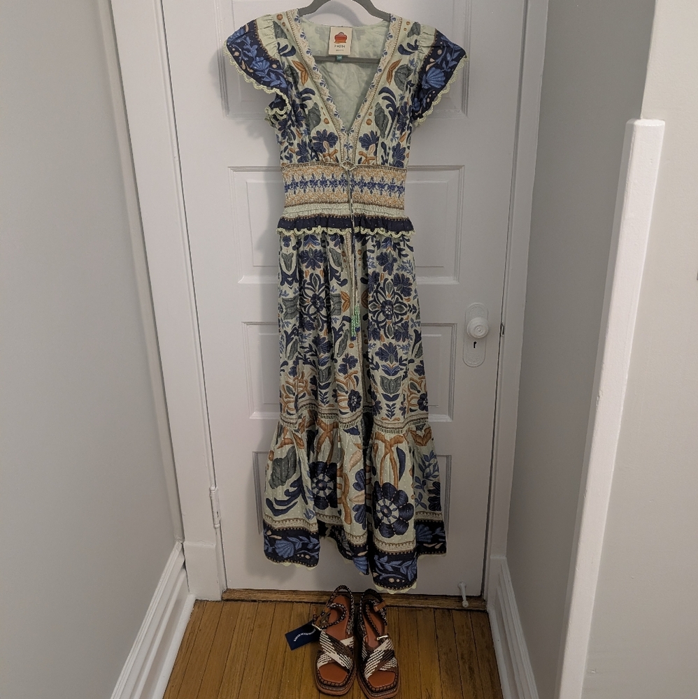 SOLD - FARM Rio Seaside/ Floral Maxi Dress Fits XS, Worn Once!